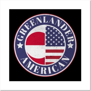 Proud Greenlander-American Badge - Greenland Flag Posters and Art